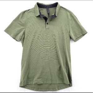 Lululemon Olive Green Polo Shirt Small Men's Short